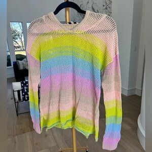 J. Society Rainbow Mesh Sweater